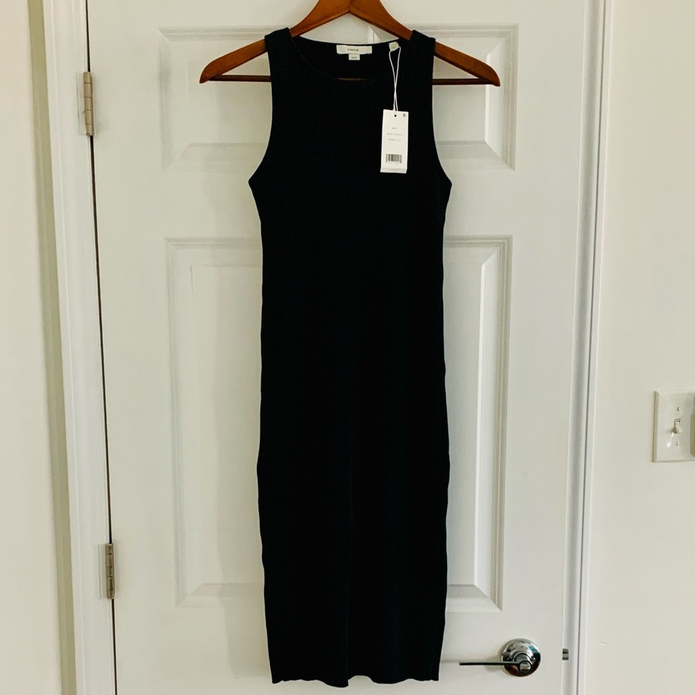 Vince NWT Cotton blend Black Midi Dress